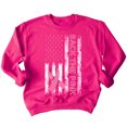 thumbnail image 1 of Breast Cancer Back The Pink American Flag US Crewneck Sweatshirt, 3XL, Pink, 1 of 4