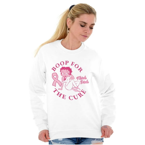 Breast Cancer Betty Boop For The Cure Women Plus Size Sweatshirt Brisco Brands 2X
