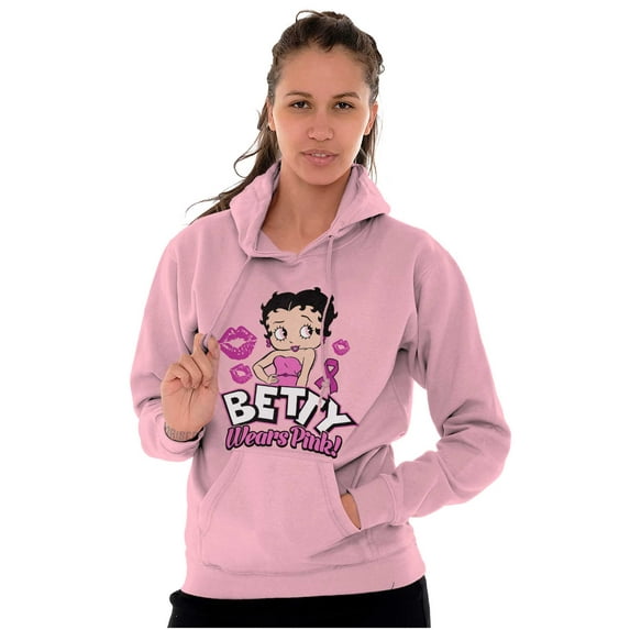 Breast Cancer Betty Wears Pink Ribbon Hoodie Sweatshirt Women Brisco Brands 2X