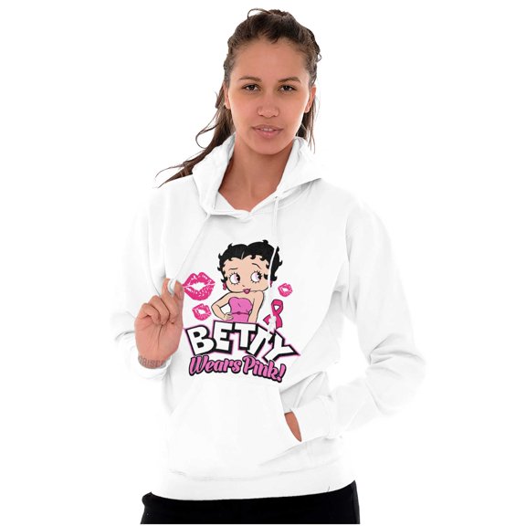 Breast Cancer Betty Wears Pink Ribbon Hoodie Sweatshirt Women Brisco Brands X