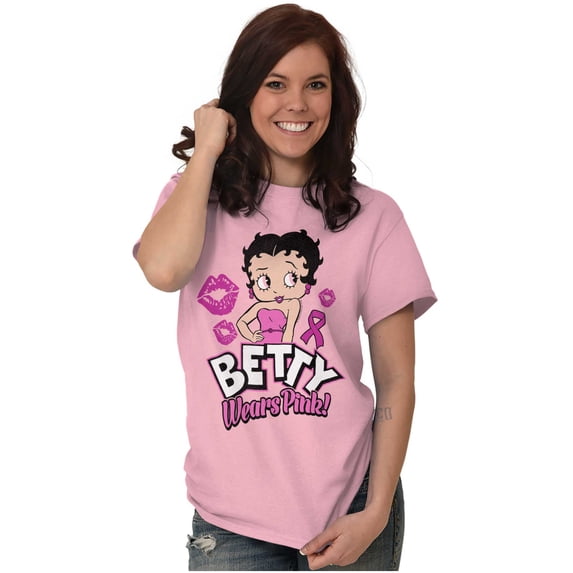 Breast Cancer Betty Wears Pink Ribbon Women's Plus Size Graphic Tee Brisco Brands 2X