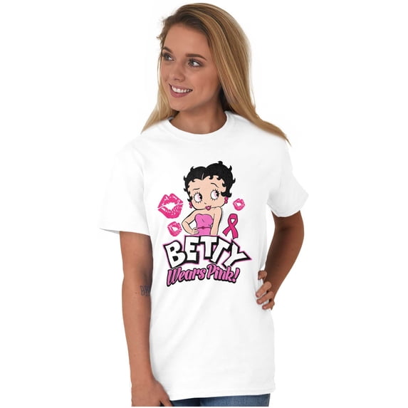 Breast Cancer Betty Wears Pink Ribbon Women's Graphic T Shirt Tees Brisco Brands L
