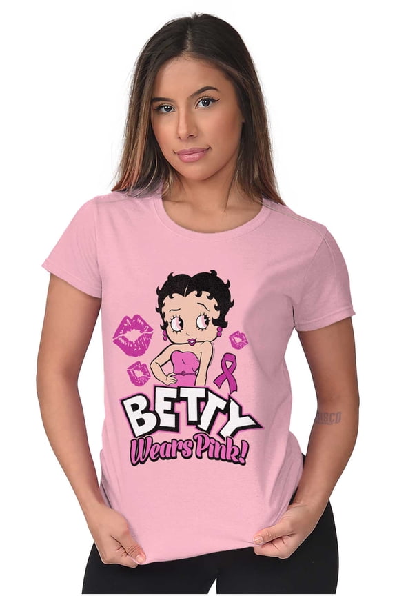 Breast Cancer Betty Wears Pink Ribbon Women's T Shirt Ladies Tee Brisco Brands L