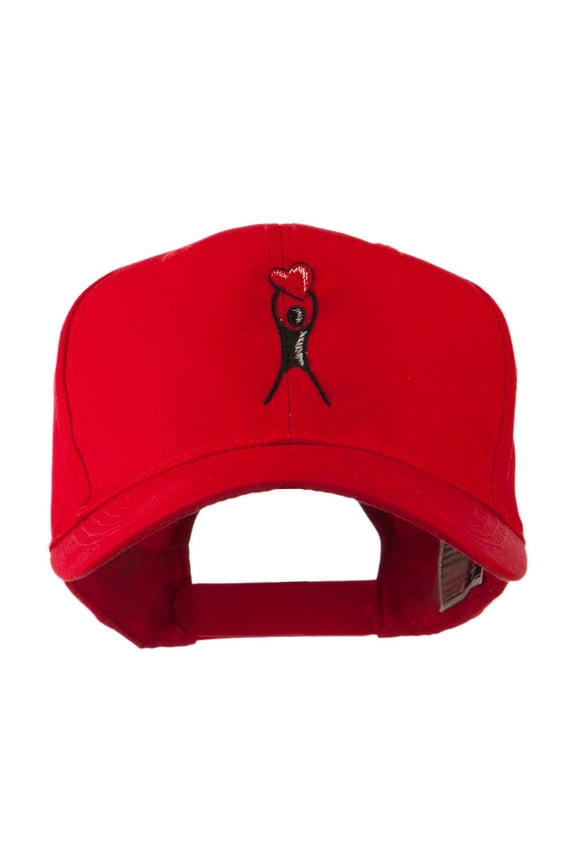 Breast Cancer Body Figure Heart Embroidery Cap - Red OSFM