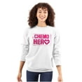 thumbnail image 1 of Breast Cancer Chemo Hero BCA Heart Women Plus Size Crewneck Sweatshirt Brisco Brands 2X, 1 of 5
