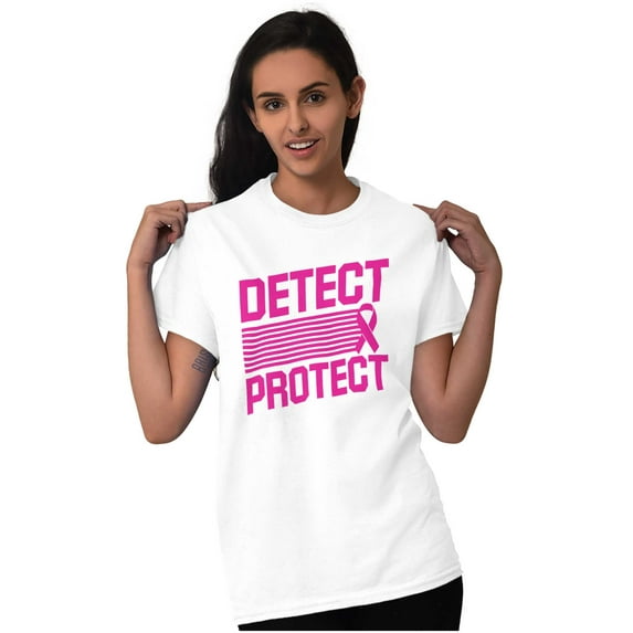 Breast Cancer Detect & Protect Women's Graphic T Shirt Tees Brisco Brands S