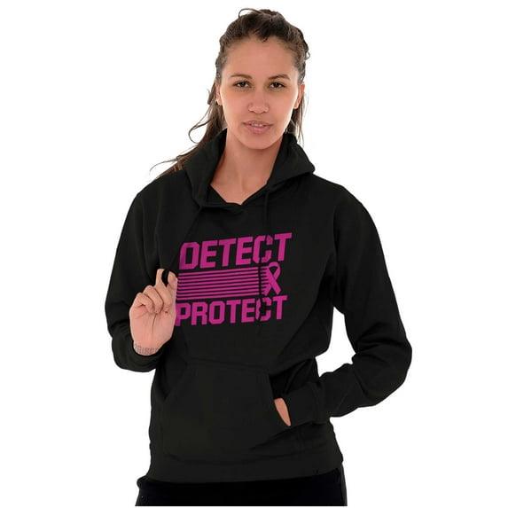Breast Cancer Detect and Protect Women Plus Size Graphic Pullover Hoodie Brisco Brands 5X