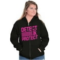 thumbnail image 1 of Breast Cancer Detect and Protect Womens Plus Size Graphic Zipper Hoodie Brisco Brands 2X, 1 of 5