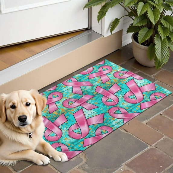 Breast Cancer Door Rugs,Washable Non Slip Door Mats Indoor,Decorative Door Mats,Entry Mat Indoor for Entrance,Bedroom,Kitchen,Bathroom,16"x24"