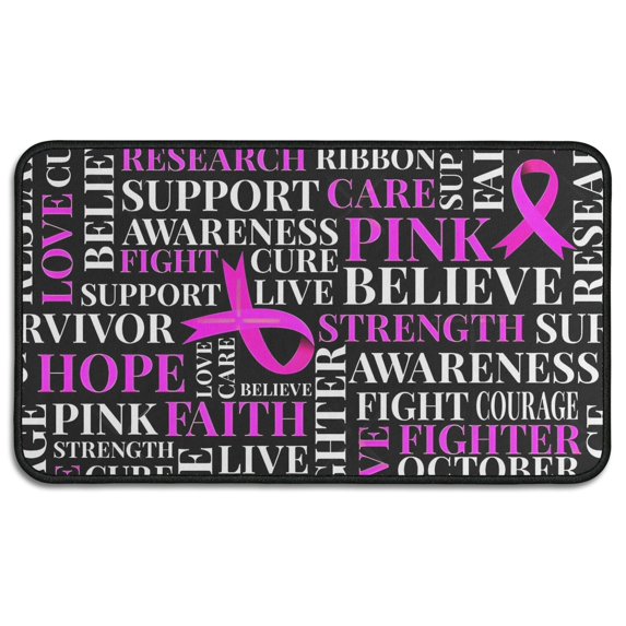 Breast Cancer Door Rugs,Washable Non Slip Door Mats Indoor,Decorative Door Mats,Entry Mat Indoor for Entrance,Bedroom,Kitchen,Bathroom,30"x17"