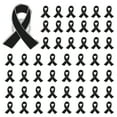 thumbnail image 1 of Breast Cancer Enamel Lapel Pin Heart Shaped Silk Ribbon Prevention and Awareness Ribbon Mental Health Awareness Lapel Pins_Hope Pin for Charity_Fundraiser For Clothing Bags & More,Black 50PC, 1 of 2