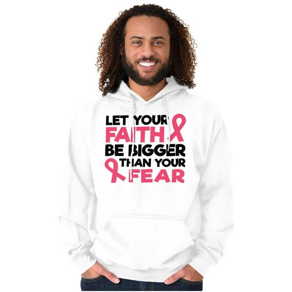 Breast Cancer Faith Bigger Than Fear Hoodie Sweatshirt Women Brisco Brands L