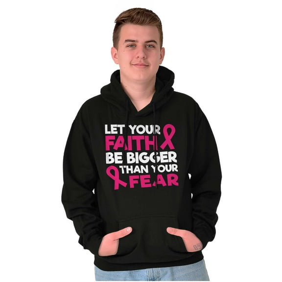 Breast Cancer Faith Bigger Than Fear Hoodie Sweatshirt Women Brisco Brands S