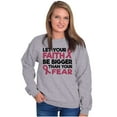 thumbnail image 1 of Breast Cancer Faith Bigger Than Fear Women Plus Size Crewneck Sweatshirt Brisco Brands 2X, 1 of 5