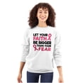 thumbnail image 1 of Breast Cancer Faith Bigger Than Fear Women Plus Size Crewneck Sweatshirt Brisco Brands 3X, 1 of 5