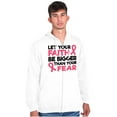 thumbnail image 1 of Breast Cancer Faith Bigger Than Fear Zip Hoodie Sweatshirt Women Brisco Brands S, 1 of 6
