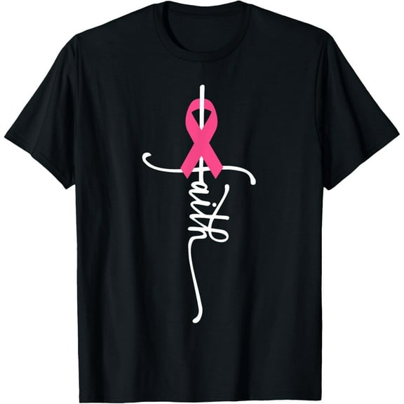 Breast Cancer Faith Breast Cancer Awareness Breast Cancer T-Shirt100% cotton short-sleeved shirt for both men and women