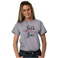 thumbnail image 1 of Breast Cancer Faith Over Fear Fight Women's Plus Size Graphic Tee Brisco Brands 2X, 1 of 3