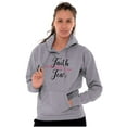 thumbnail image 1 of Breast Cancer Faith Over Fear Fight Women Plus Size Graphic Pullover Hoodie Brisco Brands 4X, 1 of 3
