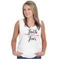 thumbnail image 1 of Breast Cancer Faith Over Fear Fight Womens Plus Size Graphic Tank Top Brisco Brands 3X, 1 of 5