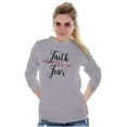 thumbnail image 1 of Breast Cancer Faith Over Fear Fight Women's Long Sleeve T Shirt Brisco Brands S, 1 of 6