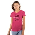 thumbnail image 1 of Breast Cancer Faith Over Fear Fight Womens Slim Fit Graphic Tee Brisco Brands S, 1 of 5