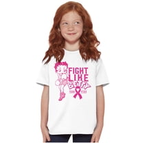 Breast Cancer Fight Like Betty Boop Girls Kids T Shirt Tees Teen Brisco Brands L