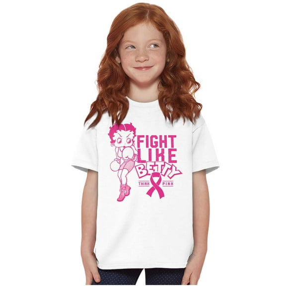 Breast Cancer Fight Like Betty Boop Girls Kids T Shirt Tees Teen Brisco Brands S