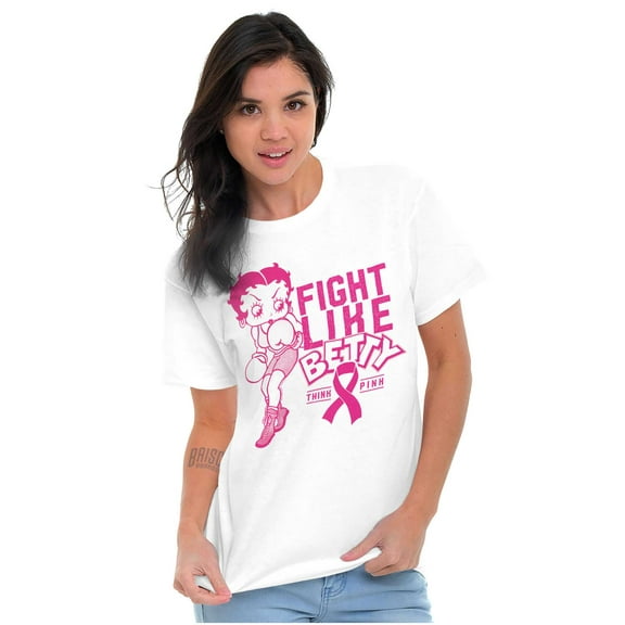 Breast Cancer Fight Like Betty Boop Women's Graphic T Shirt Tees Brisco Brands 4X