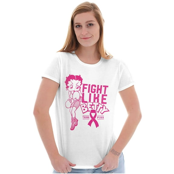 Breast Cancer Fight Like Betty Boop Women's T Shirt Ladies Tee Brisco Brands M