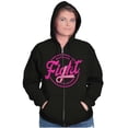 thumbnail image 1 of Breast Cancer Fight Warrior Courage Zip Hoodie Sweatshirt Women Brisco Brands M, 1 of 6