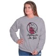 thumbnail image 1 of Breast Cancer Fighter Rosie Riveter Women Crewneck Sweatshirt Brisco Brands S, 1 of 6