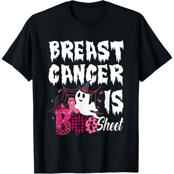 Breast Cancer Ghost Halloween Breast Cancer Awareness T-Shirt