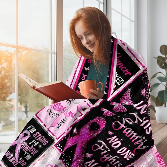 Breast Cancer Gifts, Breast Cancer Gifts for Women Survivor, Breast Cancer Awareness Gifts, Breast Cancer Gifts for Woman, Best Gifts for Breast Cancer Patients Fannel Throw Blanket 50"x60"
