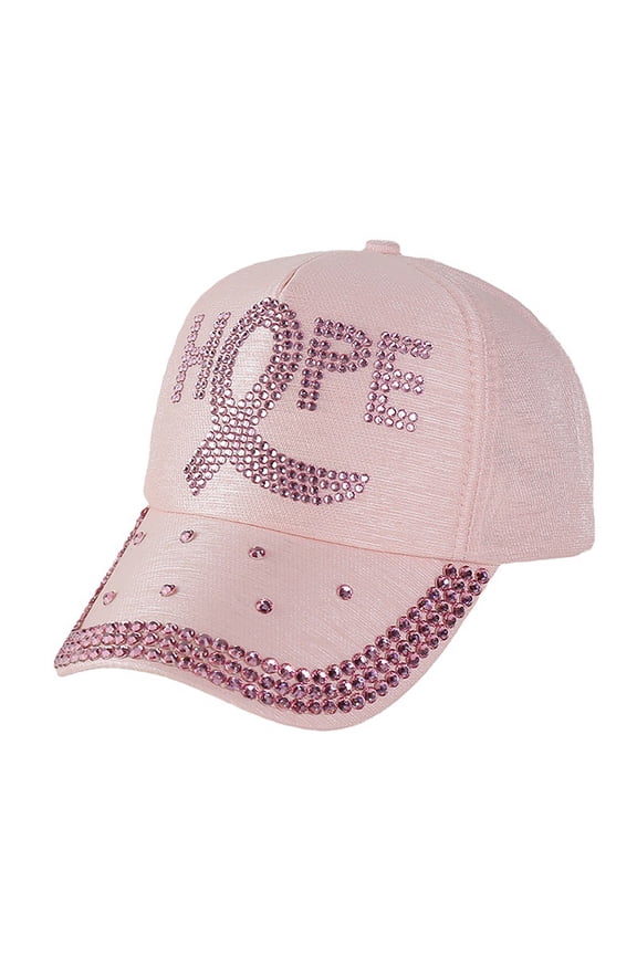 Breast Cancer Hats for Women Pink Ribbon Embroidered Adjustable Baseball Cap Chemo Cotton Outdoor Sports Travel Caps