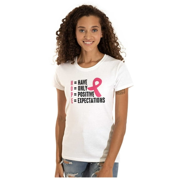 Breast Cancer Have Hope Pink Ribbon Womens Slim Fit Graphic Tee Brisco Brands S
