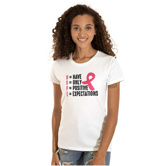 Breast Cancer Have Hope Pink Ribbon Womens Slim Fit Graphic Tee Brisco Brands S