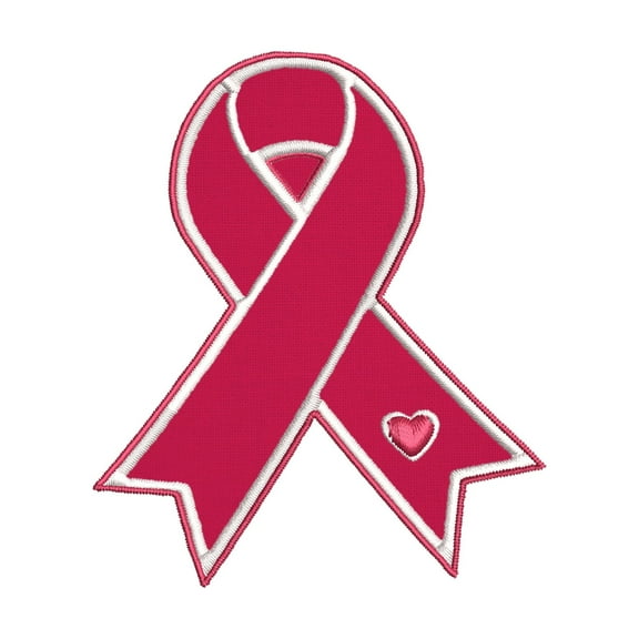 Breast Cancer Heart Embroidered DIY Iron on or Sew-on Decorative Patch Badge Emblem Appliques Awareness Series