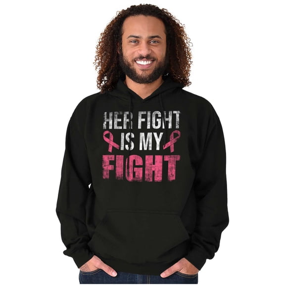Breast Cancer Her Fight Pink Ribbon Hoodie Sweatshirt Women Brisco Brands S