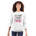 thumbnail image 1 of Breast Cancer Her Fight Pink Ribbon Women Plus Size Crewneck Sweatshirt Brisco Brands 3X, 1 of 5