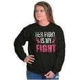 thumbnail image 1 of Breast Cancer Her Fight Pink Ribbon Women Plus Size Crewneck Sweatshirt Brisco Brands 5X, 1 of 5