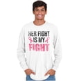 thumbnail image 1 of Breast Cancer Her Fight Pink Ribbon Women's Long Sleeve T Shirt Brisco Brands M, 1 of 6