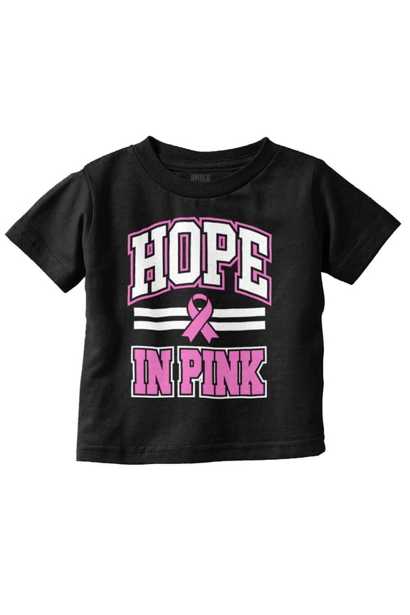 Breast Cancer Hope In Pink Ribbon Toddler Baby Girl T Shirt Brisco Brands 3T