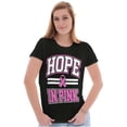 thumbnail image 1 of Breast Cancer Hope In Pink Ribbon Womens Slim Fit Graphic Tee Brisco Brands S, 1 of 5