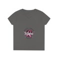 thumbnail image 1 of Breast Cancer Hope V-Neck T-Shirt, 1 of 3