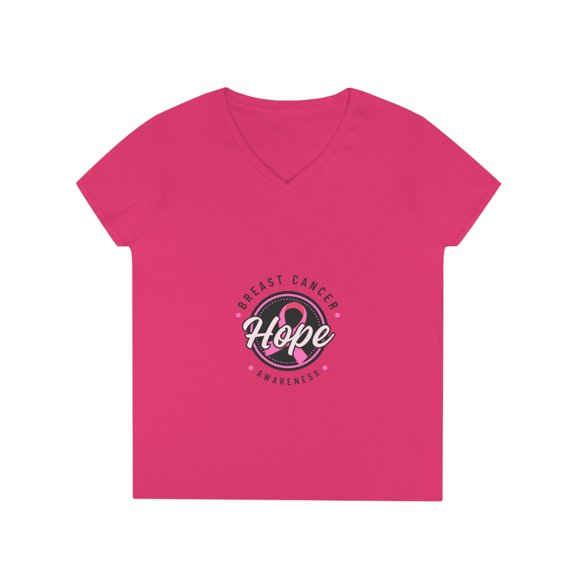 Breast Cancer Hope V-Neck T-Shirt