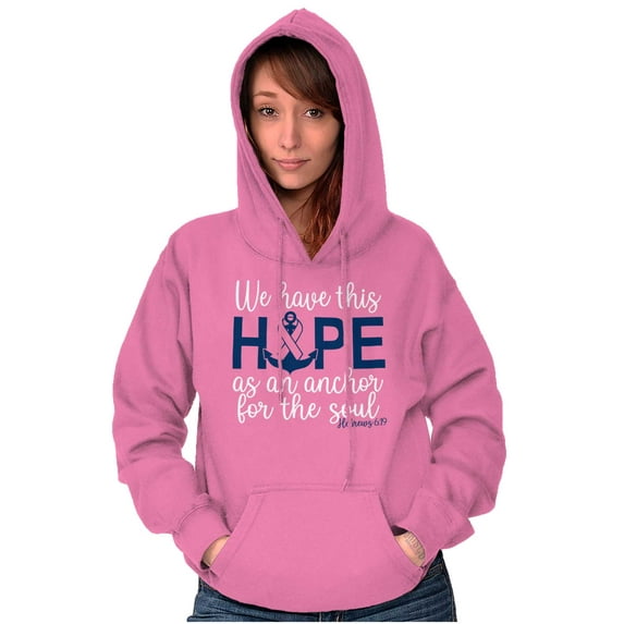 Breast Cancer Hope is an Anchor Quote Hoodie Sweatshirt Women Brisco Brands 3X