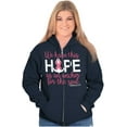 thumbnail image 1 of Breast Cancer Hope is an Anchor Quote Womens Plus Size Graphic Zipper Hoodie Brisco Brands 4X, 1 of 5