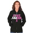 thumbnail image 1 of Breast Cancer I Can Fight Cancer Zip Hoodie Sweatshirt Women Brisco Brands S, 1 of 6