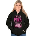thumbnail image 1 of Breast Cancer I Wear Pink For My Mom Zip Up Hoodie Men's Women's Brisco Brands M, 1 of 6